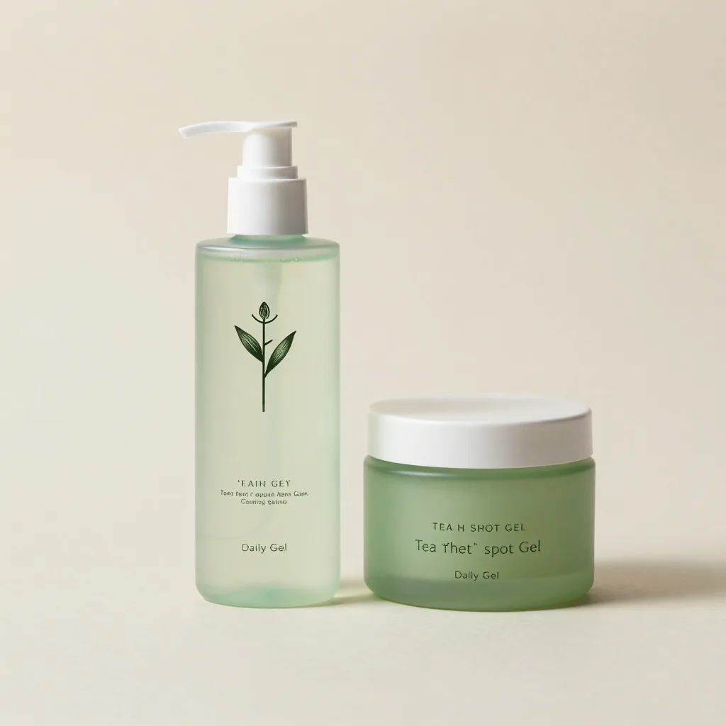 A tea tree spot gel and daily gel together